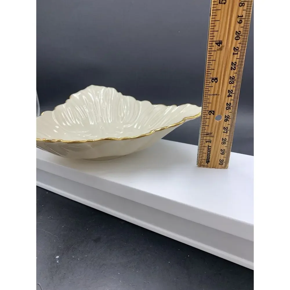 Lot of 2 Lenox Serving Pieces - Fruits of Life Tidbit Tray - Triad Leaf Embossed